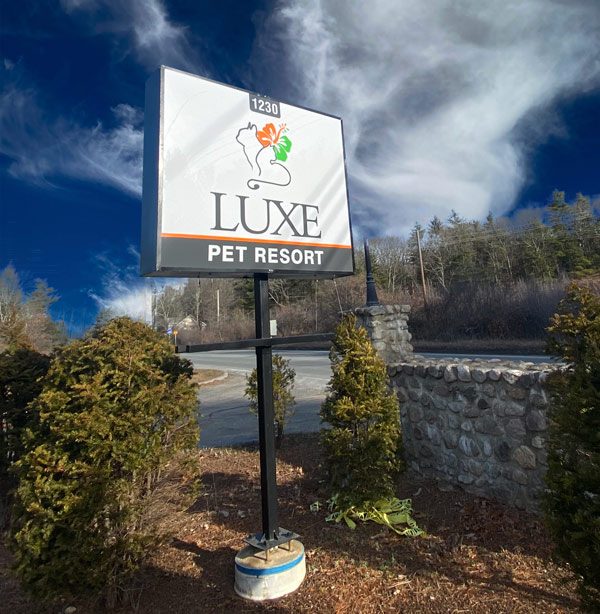 LUXE Pet Resort Sign